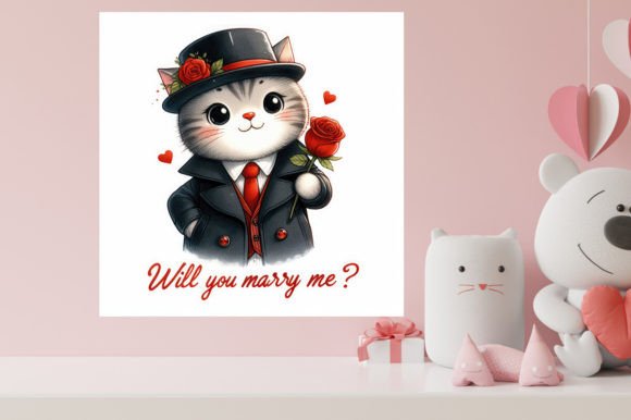 Download Valentines Cute Cat Illustration - Premium Resources